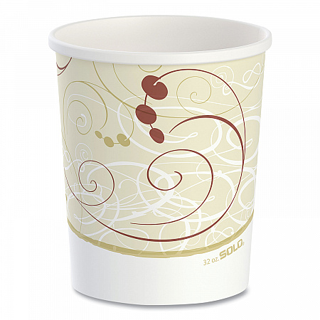 Flexstyle Double Poly Paper Containers, 32 oz, Symphony Design, Paper, 25/Pack, 20 Packs/Carton (H4325SYM)