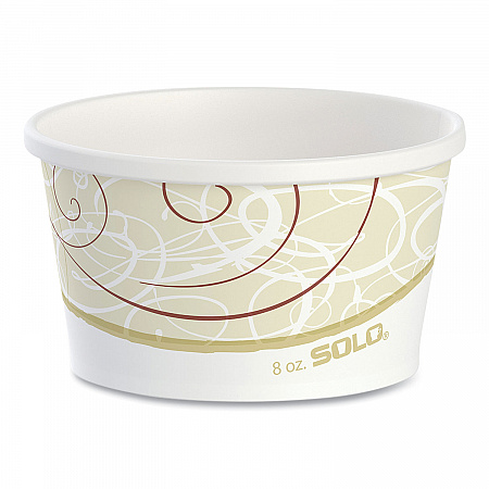 Flexstyle Double Poly Paper Containers, 8 oz, Symphony Design, Paper, 25/Pack, 20 Packs/Carton (HS4085SYM)