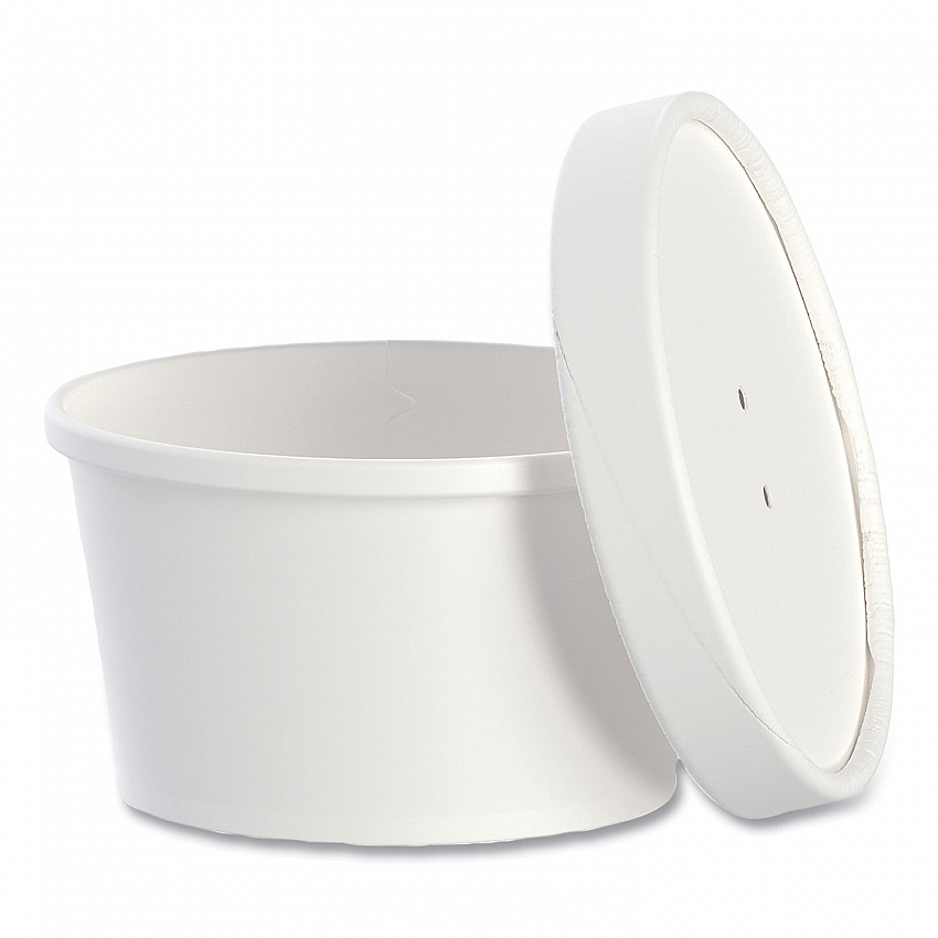 Flexstyle Double Poly Food Combo Packs, 8 oz, White, Paper, 25/Pack, 10 Packs/Carton (KHSB8AWH)