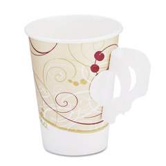 Dart Paper Hot Cups in Symphony Design with Handle, 8 oz, Beige, 1,000/Carton (378HSMSYM)