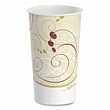 Double Sided Poly (DSP) Paper Cold Cups, 16 oz, Beige/White/Red, 50/Sleeve, 20 Sleeves/Carton (RP16PSYM)