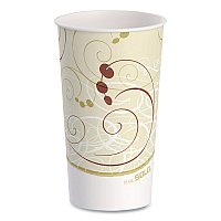 Double Sided Poly (DSP) Paper Cold Cups, 16 oz, Beige/White/Red, 50/Sleeve, 20 Sleeves/Carton (RP16PSYM)