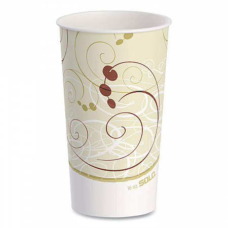 Double Sided Poly (DSP) Paper Cold Cups, 16 oz, Beige/White/Red, 50/Sleeve, 20 Sleeves/Carton (RP16PSYM)