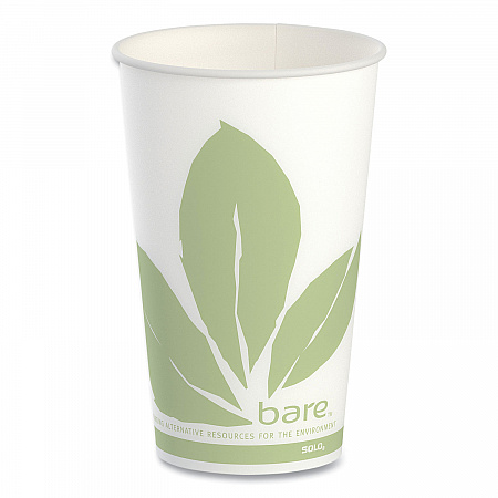 Bare Eco-Forward Paper Cold Cups, ProPlanet Seal, 16 oz, Green/White, 100/Sleeve, 10 Sleeves/Carton (RW16BBD110CT)