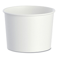 Double Poly Paper Food Container, Squat, 16 oz, White, 25/Pack, 20 Packs/Carton (VS616)