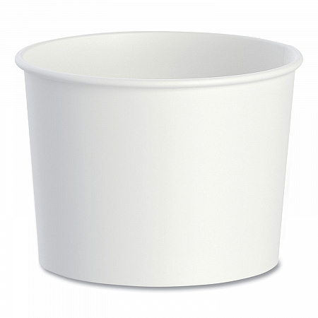 Double Poly Paper Food Container, Squat, 16 oz, White, 25/Pack, 20 Packs/Carton (VS616)