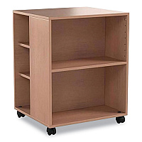 Flexible Multi-Functional Cart for Office Storage, Wood, 6 Shelves, 20.79 x 23.31 x 29.45, Beech (311347)