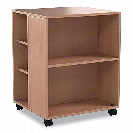 Flexible Multi-Functional Cart for Office Storage, Wood, 6 Shelves, 20.79 x 23.31 x 29.45, Beech (311347)