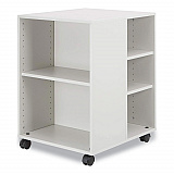 Flexible Multi-Functional Cart for Office Storage, Wood, 6 Shelves, 20.79 x 23.31 x 29.45, White (311302)