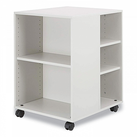 Flexible Multi-Functional Cart for Office Storage, Wood, 6 Shelves, 20.79 x 23.31 x 29.45, White (311302)