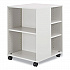 Flexible Multi-Functional Cart for Office Storage, Wood, 6 Shelves, 20.79 x 23.31 x 29.45, White (311302)