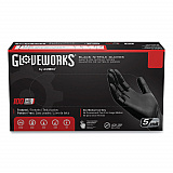 Industrial Nitrile Gloves, Powder-Free, Medium, 5 mil Thick, 9.5" Long, Black, 100/Box, 10 Boxes/Carton (GPNB44100)