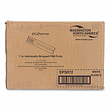 EcoSense Renewable Plant Starch Cutlery, Individually Wrapped, Mediumweight Fork, Plastic, Natural, 750/Carton (EPS072)