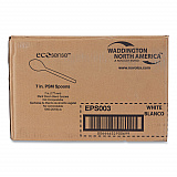 EcoSense Renewable Plant Starch Cutlery, Spoon, Plastic, Cream, 50/Pack, 20 Packs/Carton (EPS003)