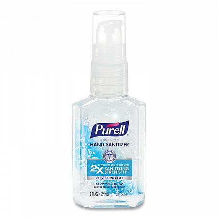 Advanced Hand Sanitizer Refreshing Gel, 2 oz Travel-Sized Pump Bottle, Clean Scent, 24/Carton (305024CMR)
