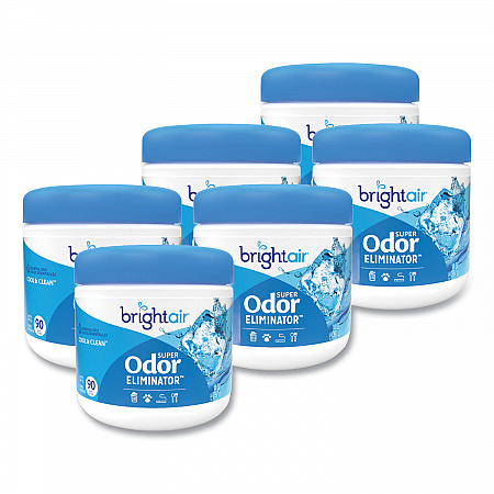 Super Odor Eliminator, Cool and Clean, Blue, 14 oz Jar, 6/Carton (900090CT)