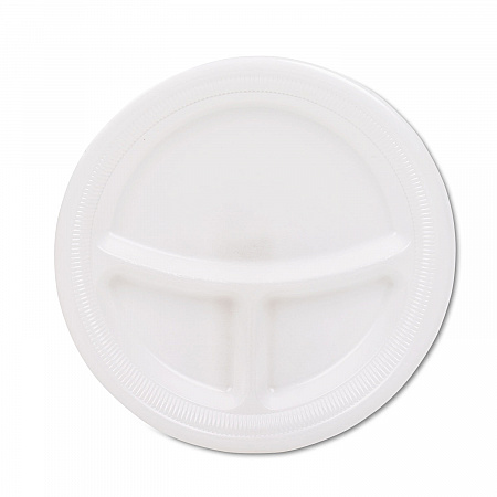 Mediumweight Foam Plates, 3-Compartment Plate, 9