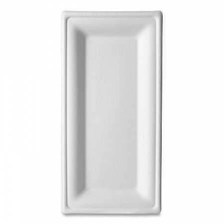 Vanguard Renewable and Compostable Sugarcane Plates, 5 x 10, White, 500/Carton (EPP024NFA)
