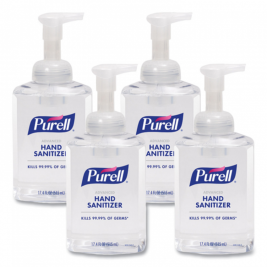 Advanced Hand Sanitizer Foam, 515 mL, Pump Bottle, Clean Scent, 4/Carton (501004CT)
