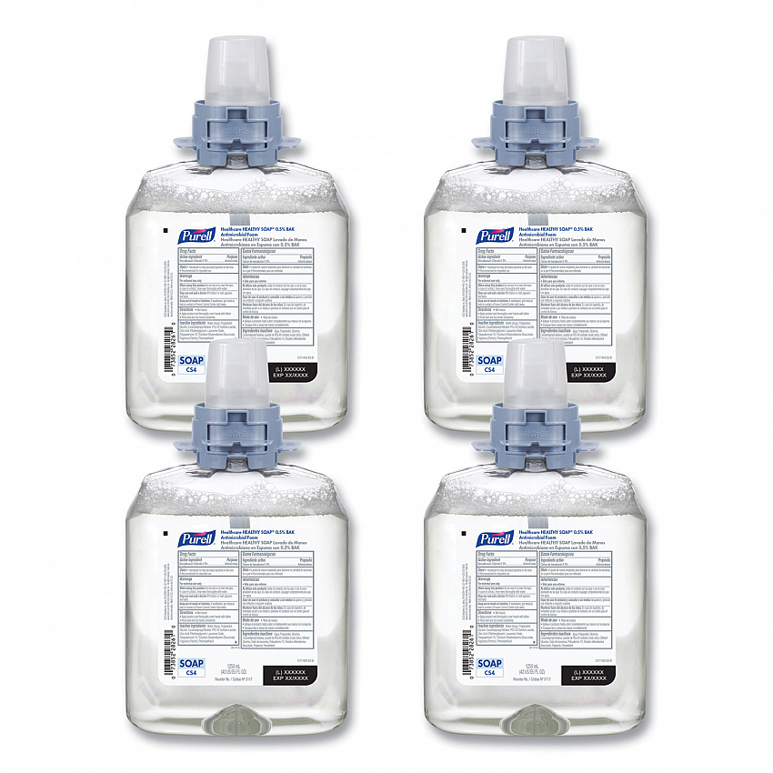 HEALTHY SOAP 0.5 BAK Antimicrobial Foam Refill, For CS4 Dispensers, Light Floral Scent, 1,250 mL, 4/Carton (511704CT)