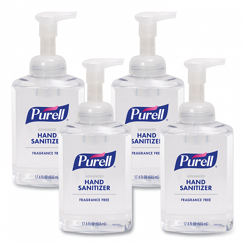 Advanced Hand Sanitizer Foam, 515 mL, Pump Bottle, Fragrance-Free, 4/Carton (500904CT)