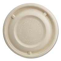 Fiber Lids for Fiber Barrel Bowls, 4.7" Diameter, Natural, Paper, 500/Carton (BBLSC12NLF)