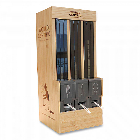Cutlery Dispenser, Holds Forks/Knives/Spoons, 10.2 x 8.5 x 21.1, Natural (DPBAFKS)
