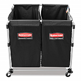 4 Bushel Collapsible X-Cart Bag for Rubbermaid Commercial 1881749 and 1881781, 5 cu ft, 22.08" x 15.33" x 27.33", Black, 2/CT (1881782CT)