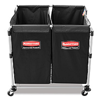 4 Bushel Collapsible X-Cart Bag for Rubbermaid Commercial 1881749 and 1881781, 5 cu ft, 22.08" x 15.33" x 27.33", Black, 2/CT (1881782CT)