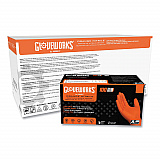 Heavy-Duty Industrial Nitrile Gloves, Powder-Free, Large, 8 mil Thick, 9.5" Long, Orange, 100/Box, 10 Boxes/Carton (GWON46100CT)