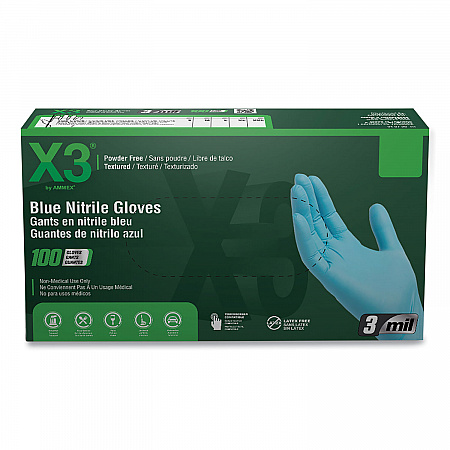 Industrial Nitrile Gloves, Powder-Free, Medium, 3 mil Thick, 9.5
