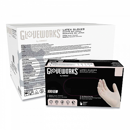 Latex Disposable Gloves, Powder-Free, X-Large, 4 mil Thick, 9.5