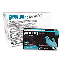 Industrial Nitrile Gloves, Powder-Free, XX-Large, 5 mil Thick, 9.5" Long, Blue, 100/Box, 10 Boxes/Carton (INPF49100)