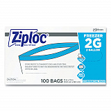 Zipper Freezer Bags, 2 gal, 13" x 15.5", Clear, 100/Carton (682254)