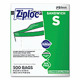 Resealable Sandwich Bags, 6.5" x 6", Clear, 500/Box (373953)