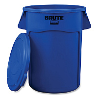 BRUTE Self-Draining Flat Top Lids, for 44-gal Round Brute Container, 24.5 dia, Blue, 4/Carton (1779636CT1)