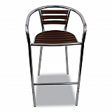 Pinzon Series Barstools, Supports Up to 300 lb, 31" Seat Height, Tan/Silver Seat, Tan/Silver Back, Silver Base (PINBSTAN)