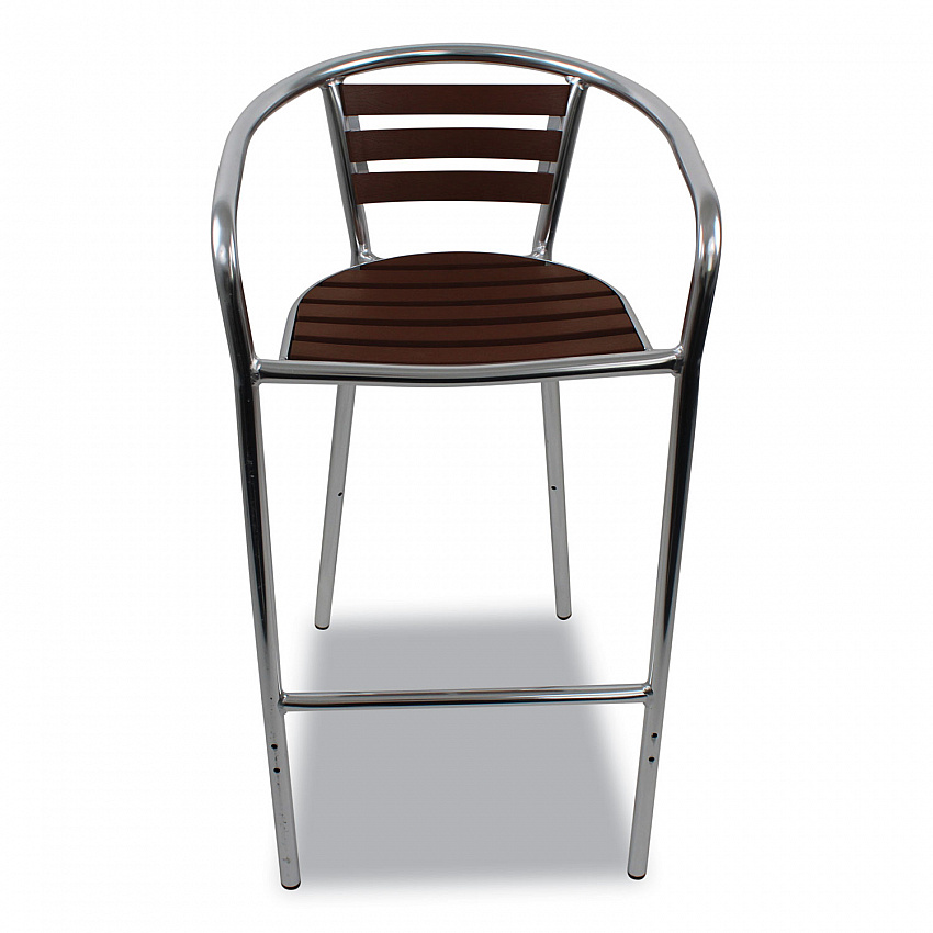 Pinzon Series Barstools, Supports Up to 300 lb, 31" Seat Height, Tan/Silver Seat, Tan/Silver Back, Silver Base (PINBSTAN)