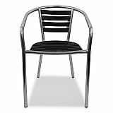 Pinzon Series Chairs, Support Up to 300 lb, 18" Seat Height, Black/Silver Seat, Black/Silver Back, Silver Base (PINACBLK)