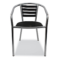 Pinzon Series Chairs, Support Up to 300 lb, 18" Seat Height, Black/Silver Seat, Black/Silver Back, Silver Base (PINACBLK)