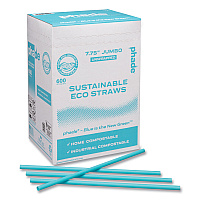 Marine Biodegradable Straws, 7.75", Ocean Blue,  6,000/Carton (511204)