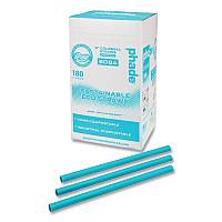 Marine Biodegradable Straws, Boba Straw, 9", Ocean Blue, 720/Carton (511207)