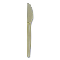 EcoSense Renewable Plant Starch Cutlery, Knife, Plastic, Cream, 50/Pack (EPS001PK)