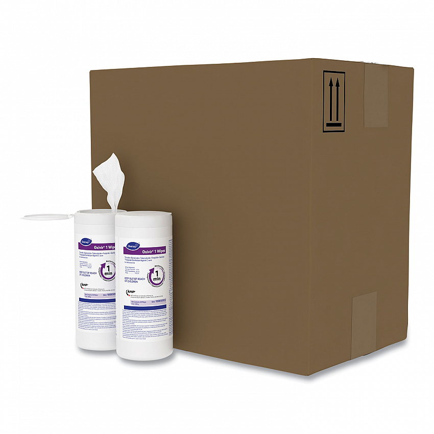 Oxivir 1 Wipes, 1-Ply, 7 x 8, 60/Canister, 12 Canisters/Carton (100850922)