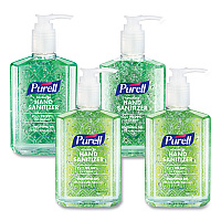 Advanced Hand Sanitizer Soothing Gel, 8 oz Pump Bottle, Fresh Scent, 4/Pack (967406ECDPK)