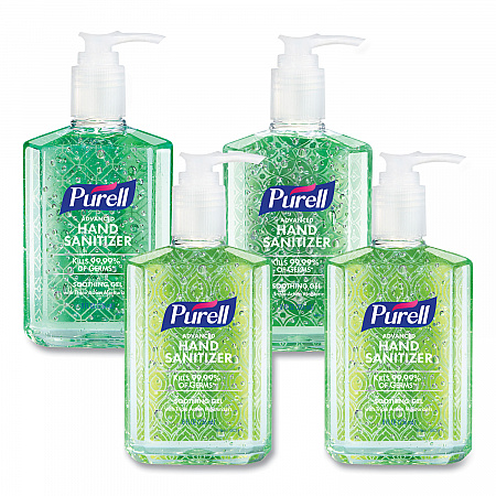 Advanced Hand Sanitizer Soothing Gel, 8 oz Pump Bottle, Fresh Scent, 4/Pack (967406ECDPK)