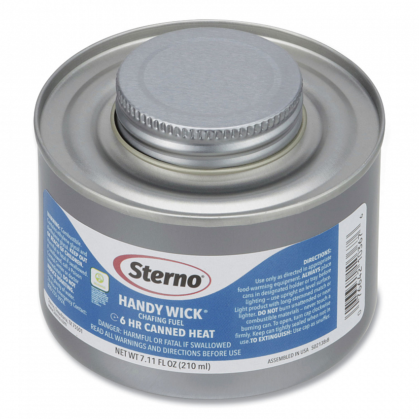 Handy Wick Chafing Fuel, Methanol, 6 Hour Burn, 7.11 oz Can, 24/Carton (10368)