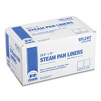 Steam Pan Liners for 1/2-Size Pans, Includes Twist-Ties, 17" x 23.5", Clear, 250/Carton (SPL2417)