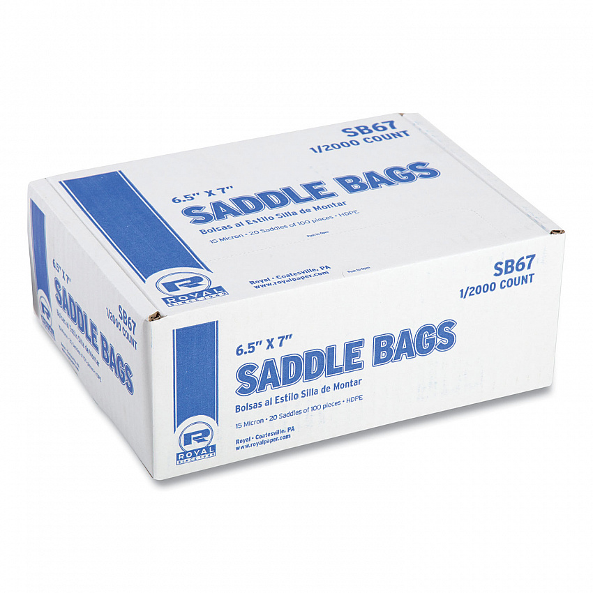Saddle Bags, Fold-Top Closure, 0.59 mil, 7.99" x 6.49", Clear, 2,000/Carton (SB67)