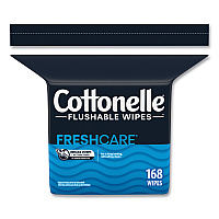 Fresh Care Flushable Cleansing Cloths, 1-Ply, 5 x 7.25, White, 168/Pack (10358EA)